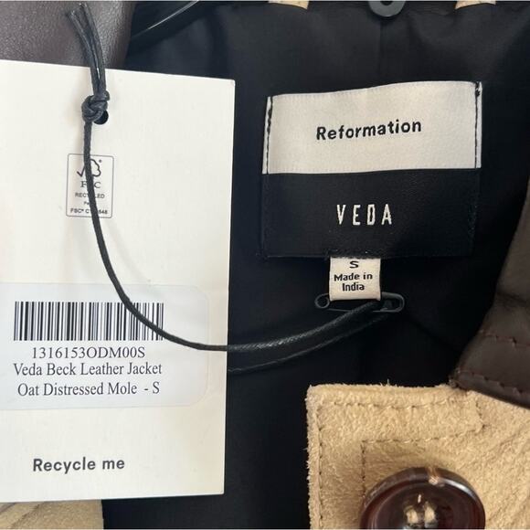 NEW NWT Reformation Veda Beck Leather Trench Coat - Picture 7 of 12